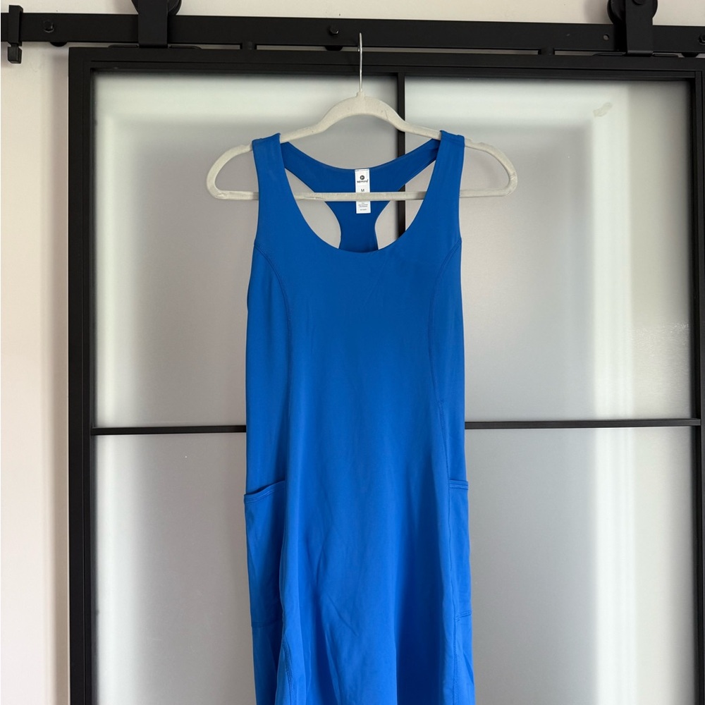 Blue Athletic Dress with Pockets